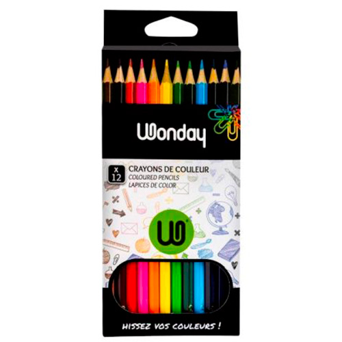 Etui 12 crayons de couleur hexagonaux