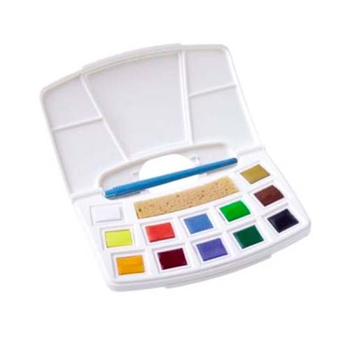 Boite de poche peinture aquarelle Royal Talens 12 couleurs + pinceau